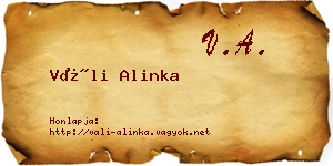 Váli Alinka névjegykártya